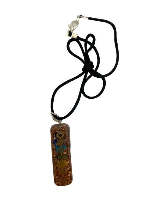 Seven Chakra Orgonite Pendant With Copper Dust image