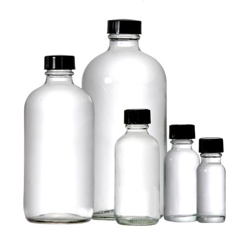 15ml Boston Round Clear Glass Bottle With Black Screw Rubber Conne Cap 1 pc image