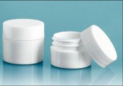 2 oz. Plastic Jars, White Polypropylene Double Wall Straight Sided Jars w/ White Caps, Case Qty, 384 Pcs