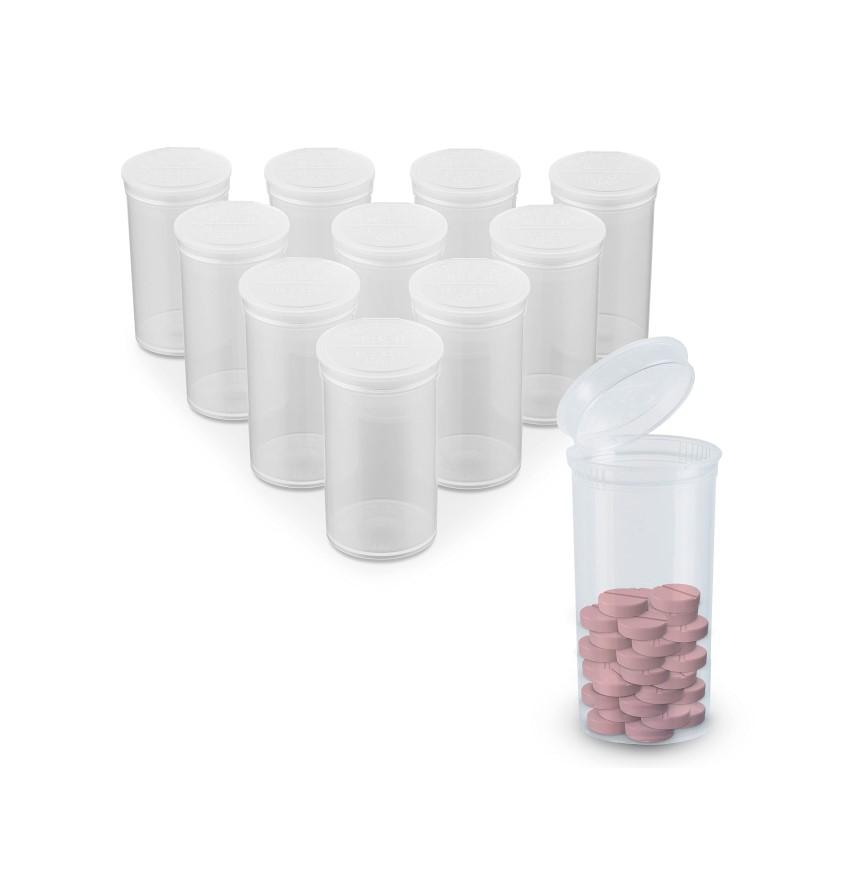 Hinge Top Containers, Natural Polypro Child Resistant PharmacyPlastic Squeeze Top® Vials image