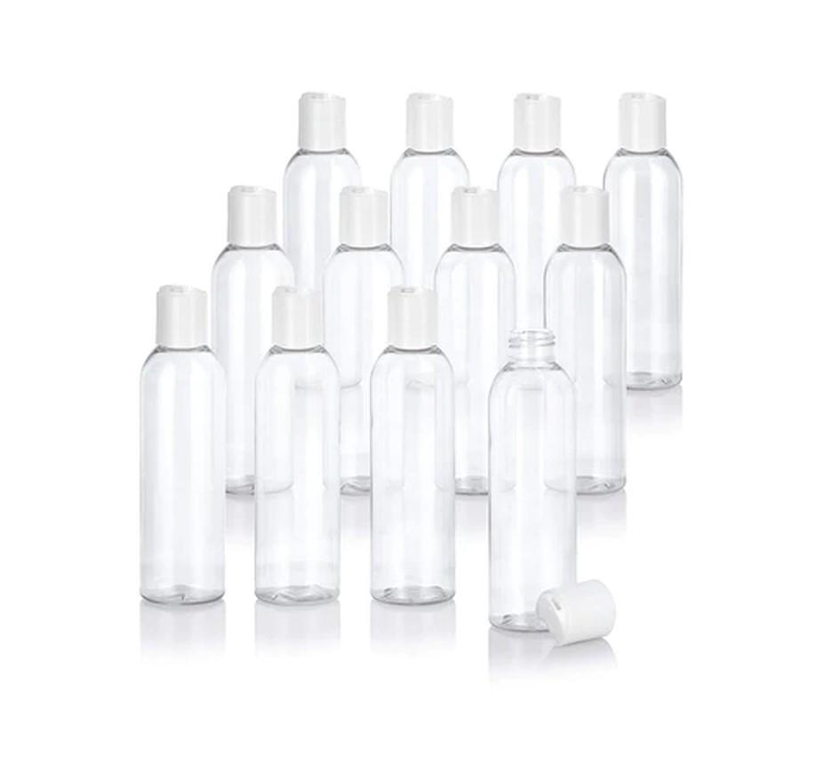 Lotion Bottle, Cosmo Round Clear Pet Bottle With Disc Top Cap, 8 OZ. image