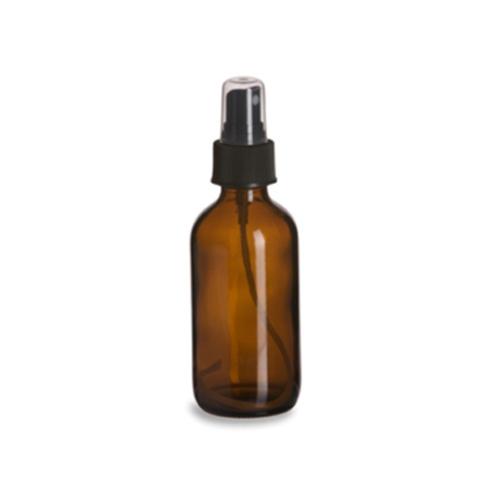 30ml Boston Round Amber, Empty Glass Bottle with Black Fine Mist Spray Pump 1 pc image
