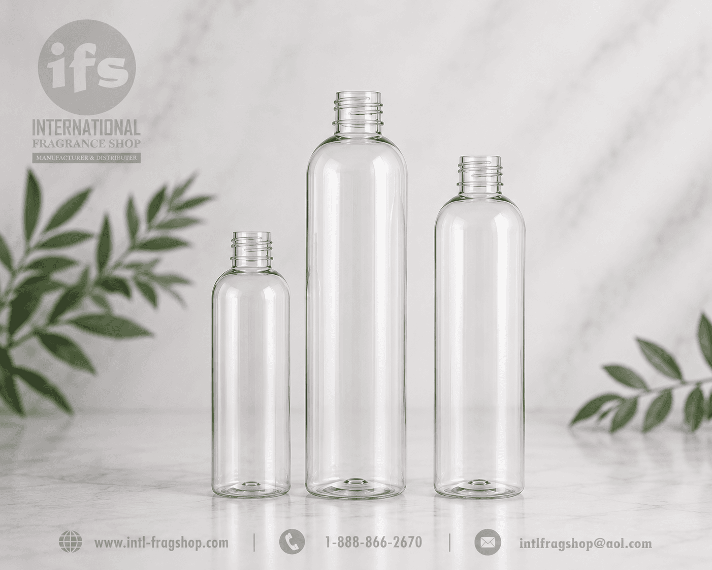 8 oz Clear PET Cosmo Round Bottle | Cosmetic Packaging 1 pc image
