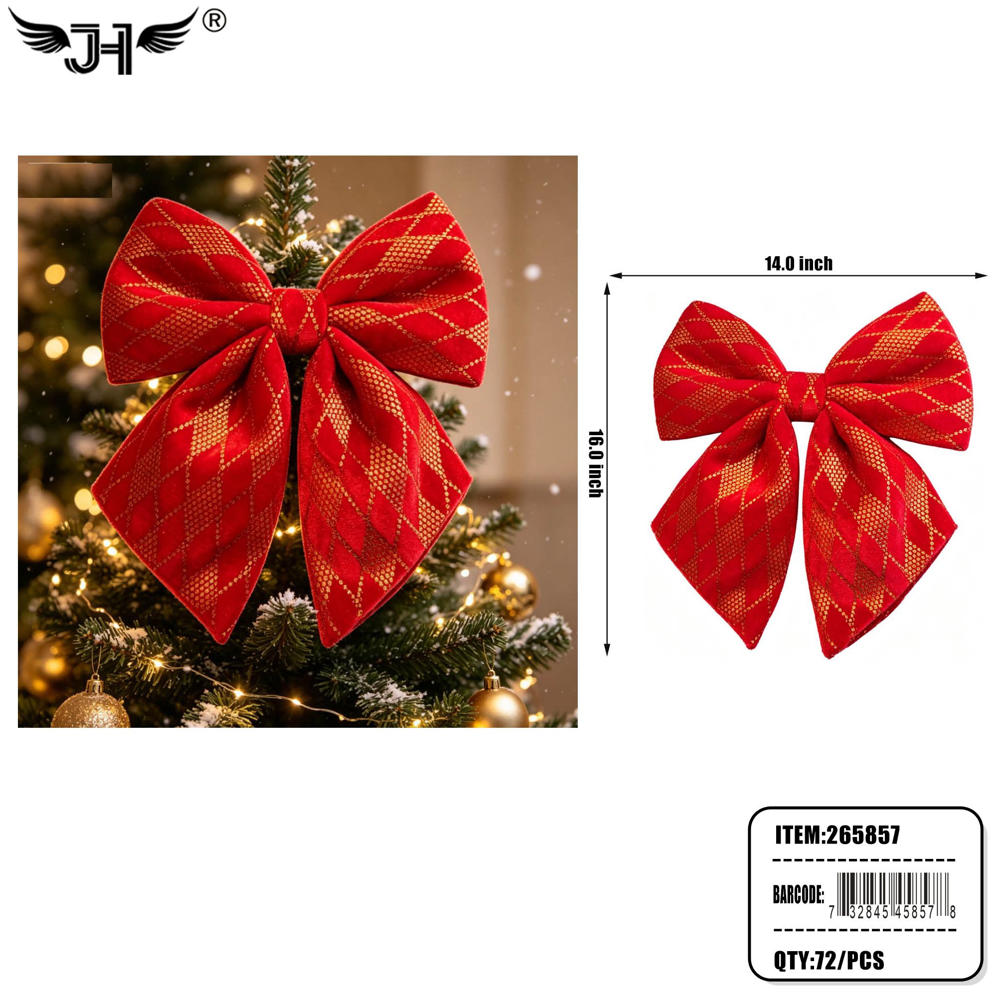 CHRISTMAS DECORATION - HANGING RED RIBBON 12DZ/CS image
