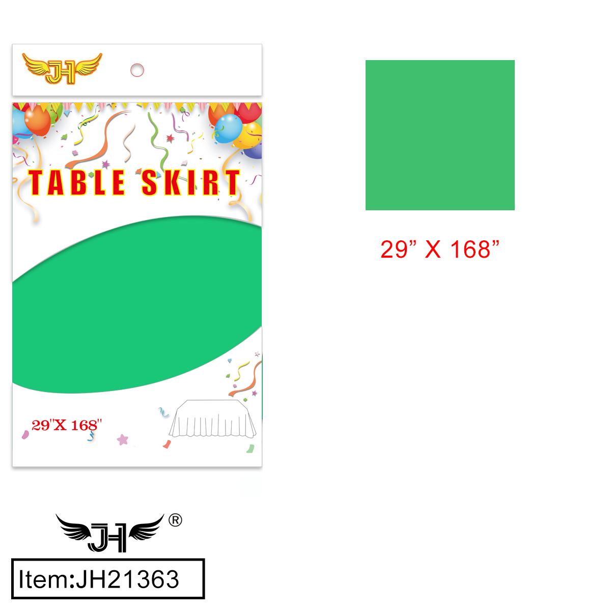 TABLE SKIRT - GREEN (6CT) 108"X54" 8PK/CS image