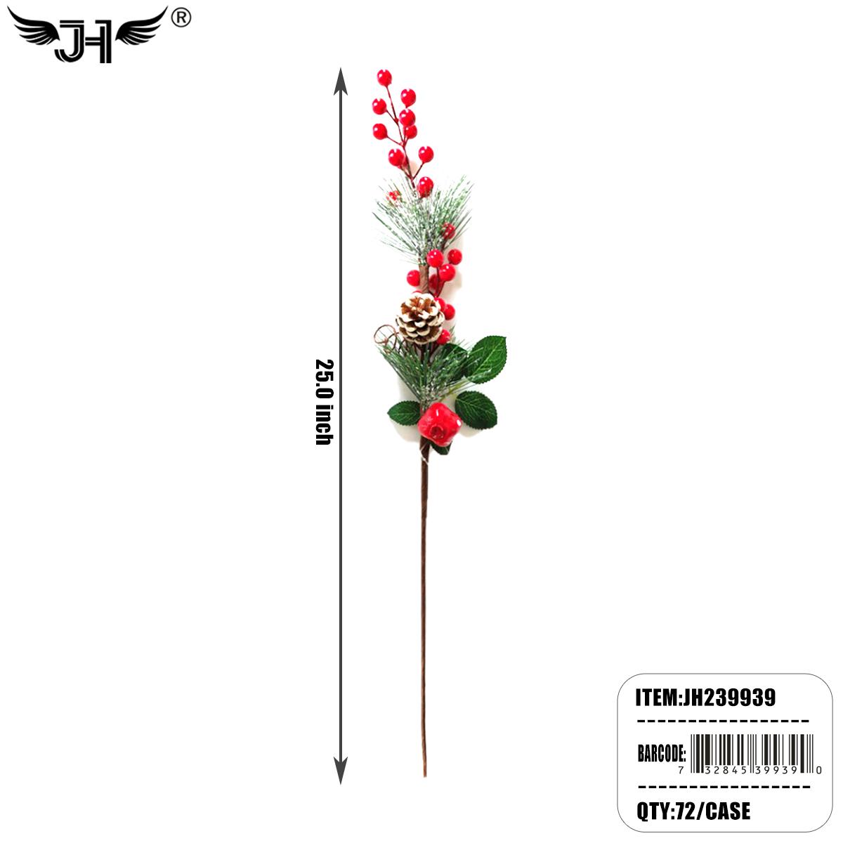 CHRISTMAS - FLOWER-BERRY PICKS &PINE PICKS 3DZ/2BX/6DZ/CS