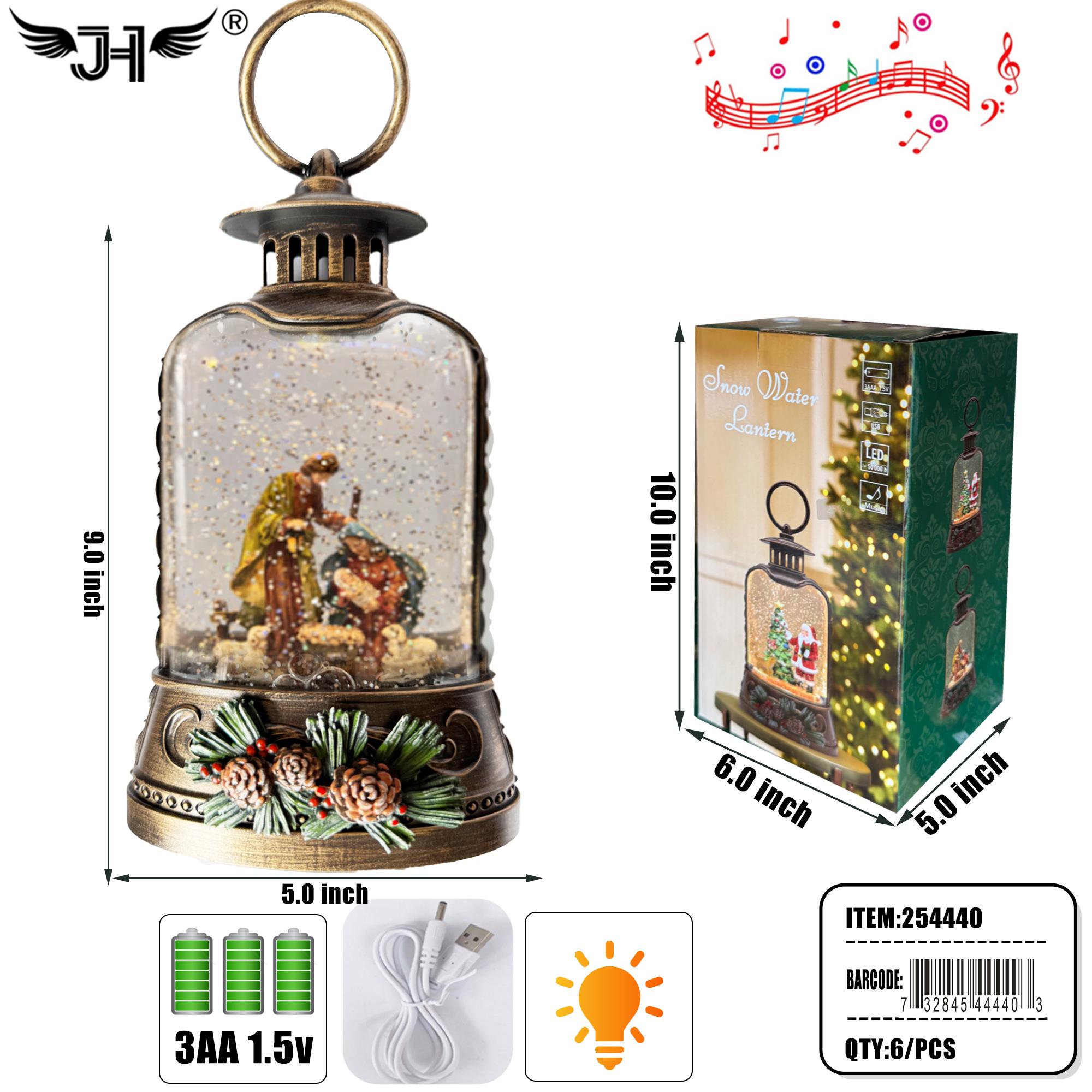 CHRISTMAS LANTERN - SNOW GLOBE NATIVITY 6PC/CS image