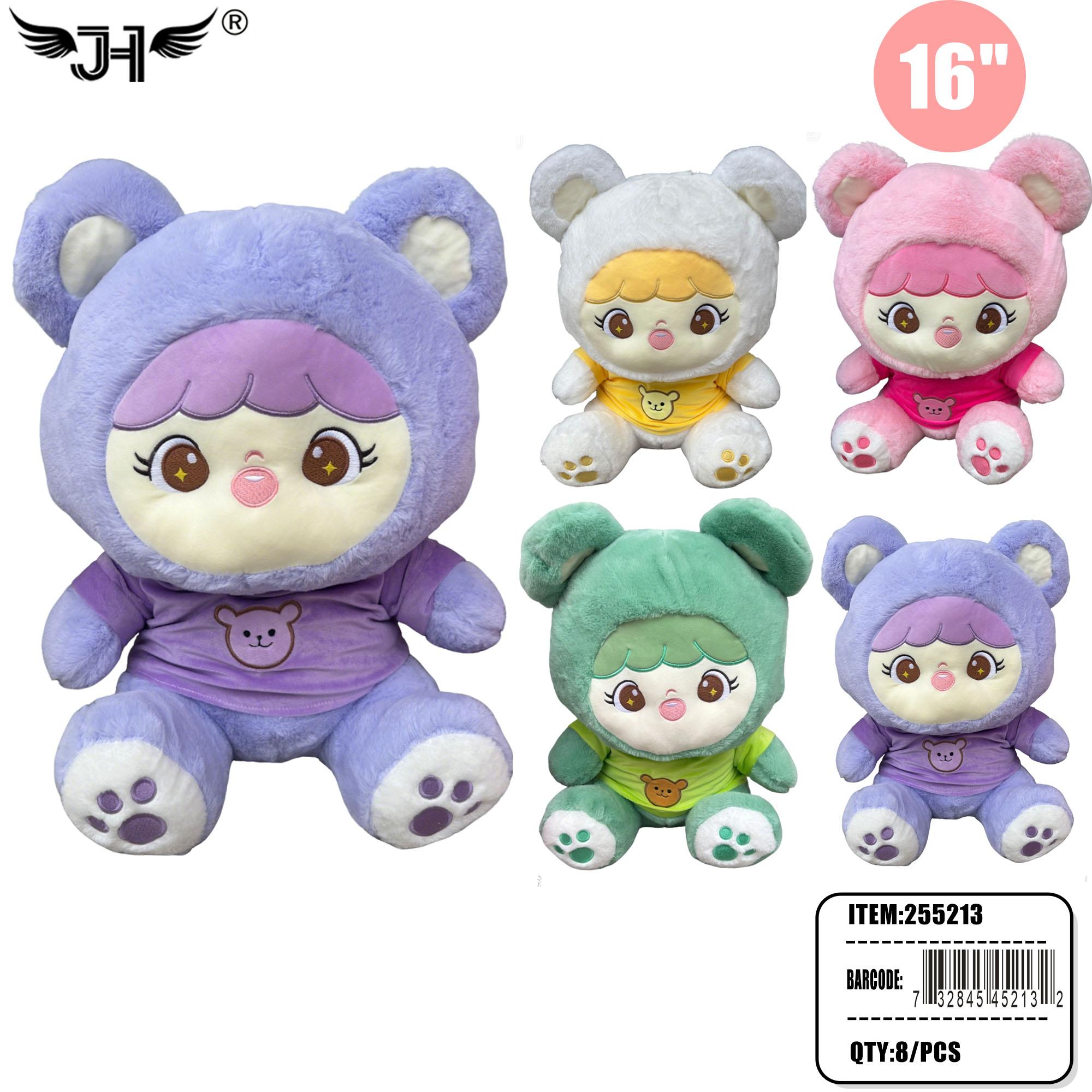 PLUSH - 16" TEDDY BEAR WITH SHIRT 4 COLOR 8PC/CS image