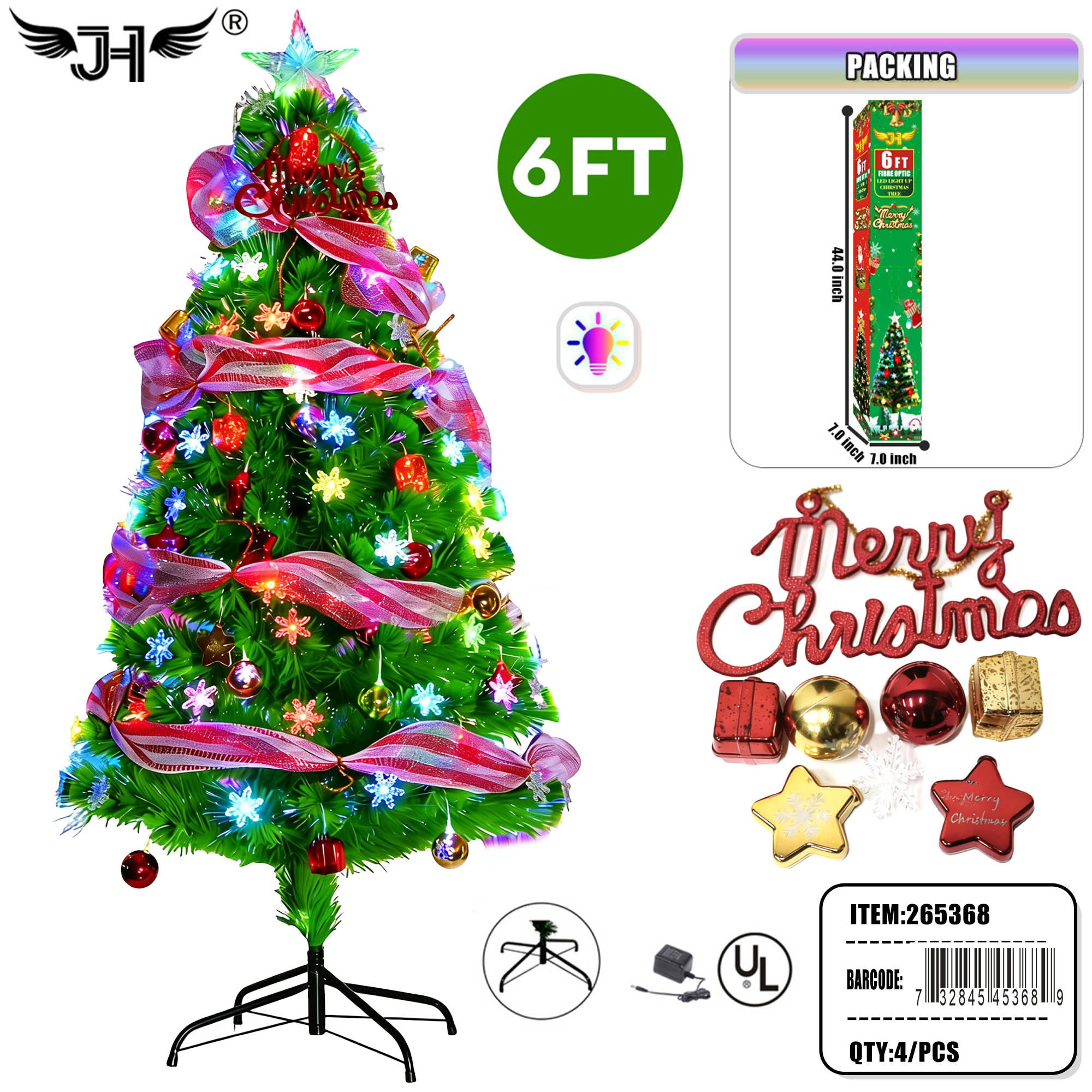 LED CHRISTMAS TREE - 6FT GREEN LEAVES 200 TIPS 4PC/CS (265368) image