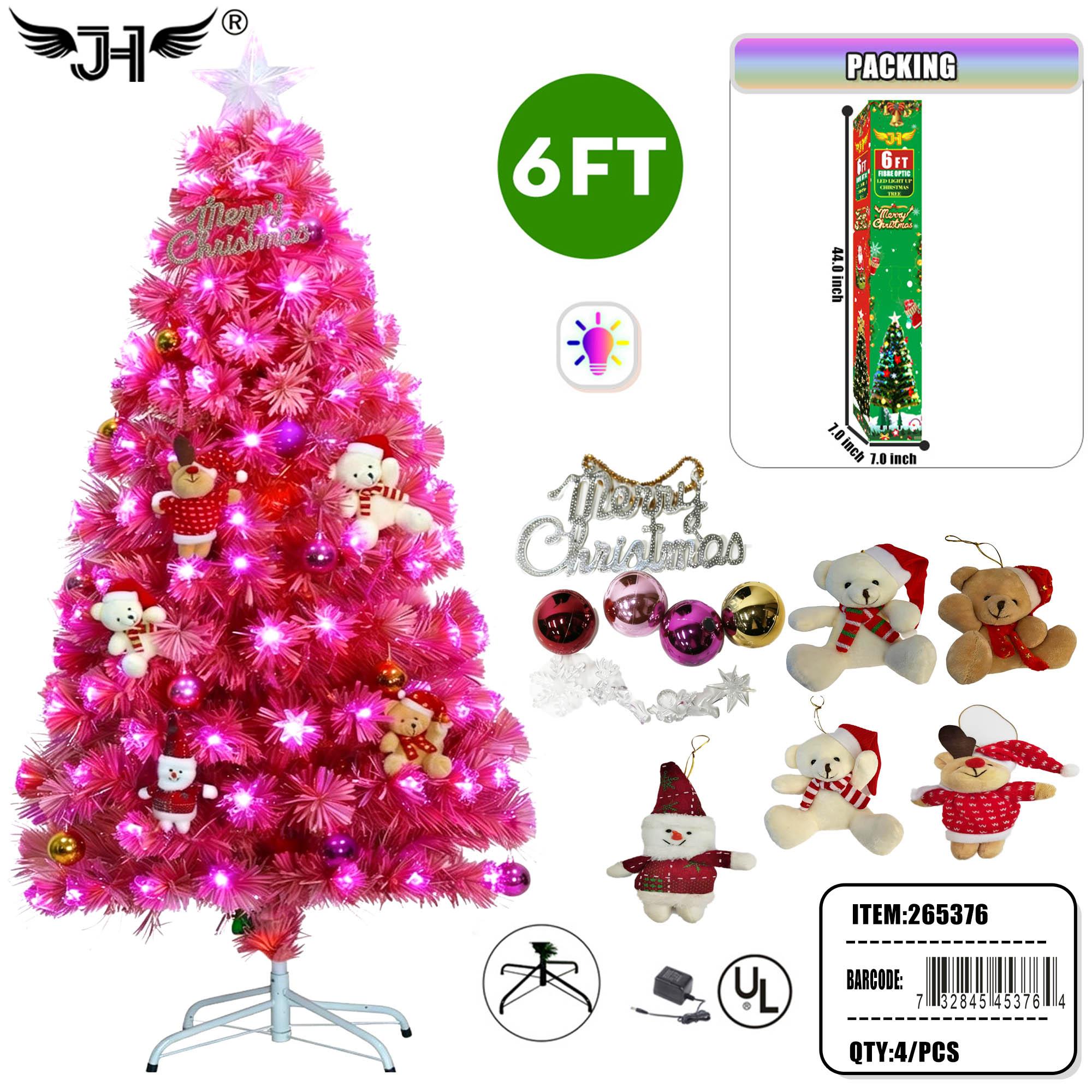 LED CHRISTMAS TREE - 6FT PINK LEAVES 200 TIPS 4PC/CS image
