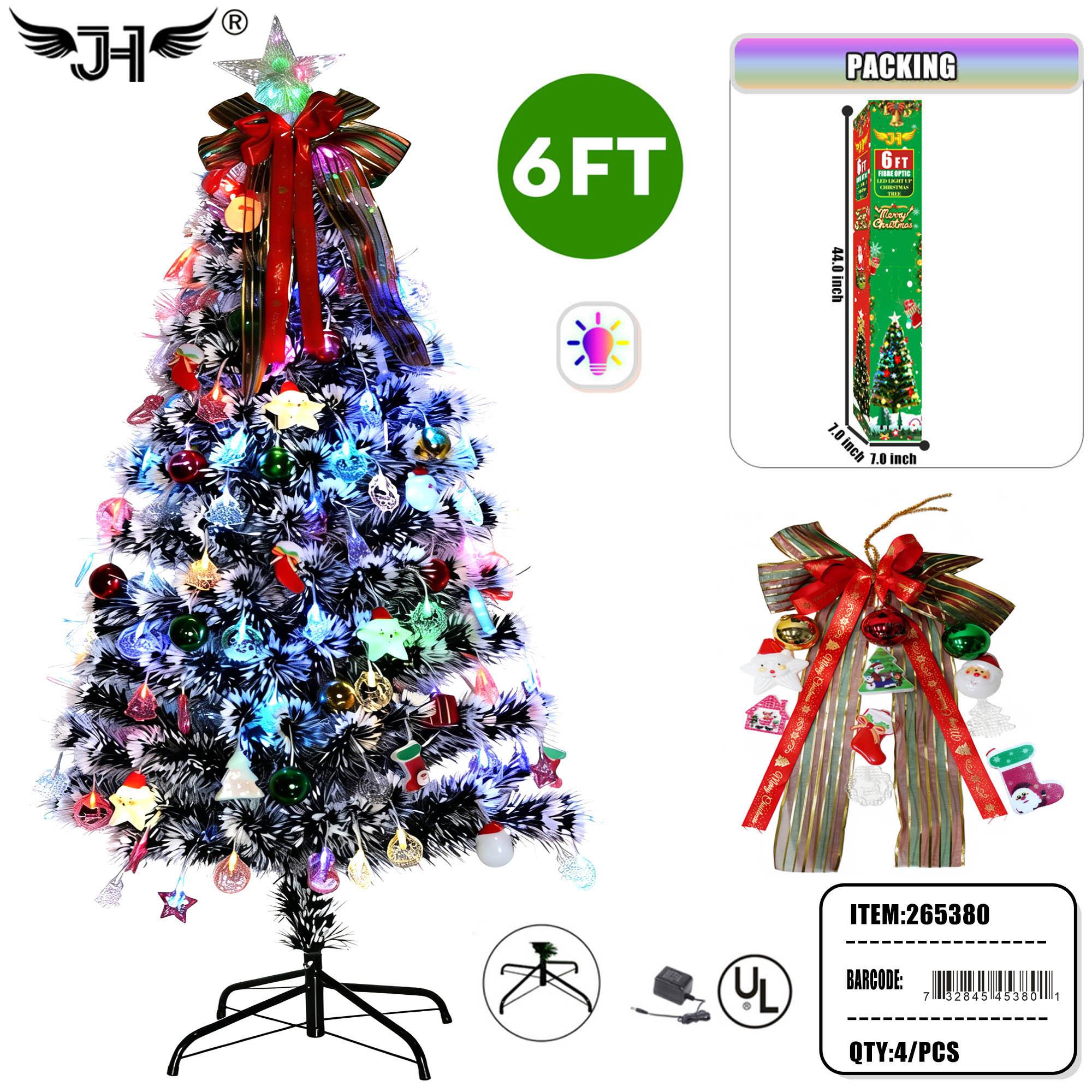 LED CHRISTMAS TREE - 6FT SNOW GREEN LEAVES 200 TIPS 4PC/CS image