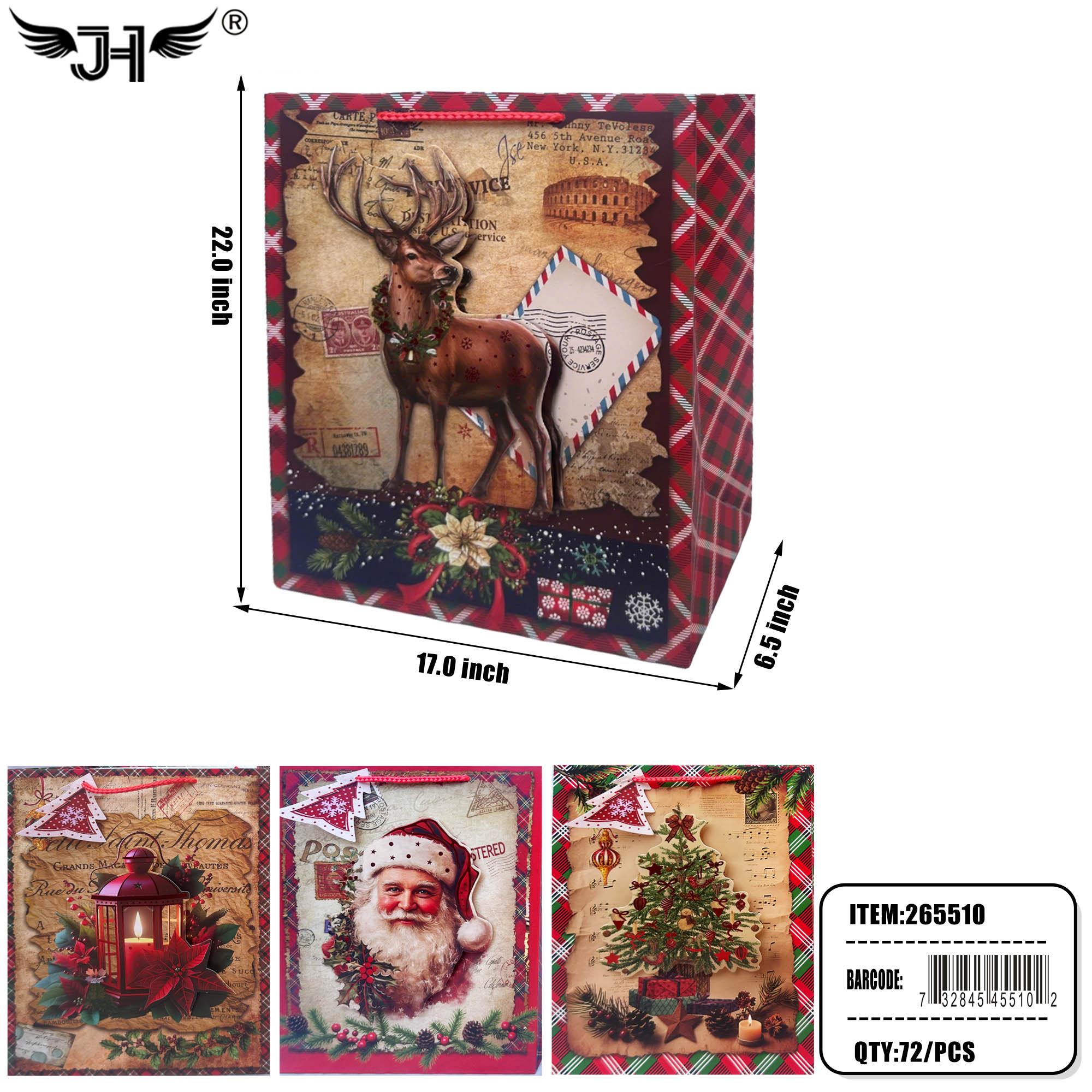 CHRISTMAS GIFT BAG - #4 SIZE XL 22"X6.3"X17" 6DZ/CS (265510) image