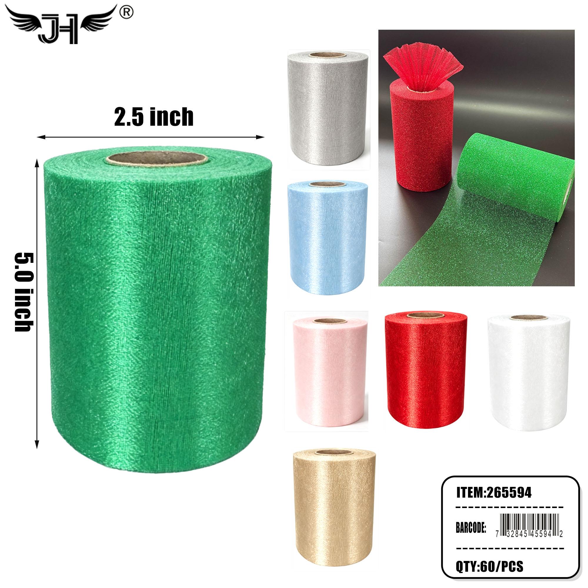 PARTY DECORATION- MESH RIBBON ROLL 7 COLOR MIX (6PC) 10PK/CS image