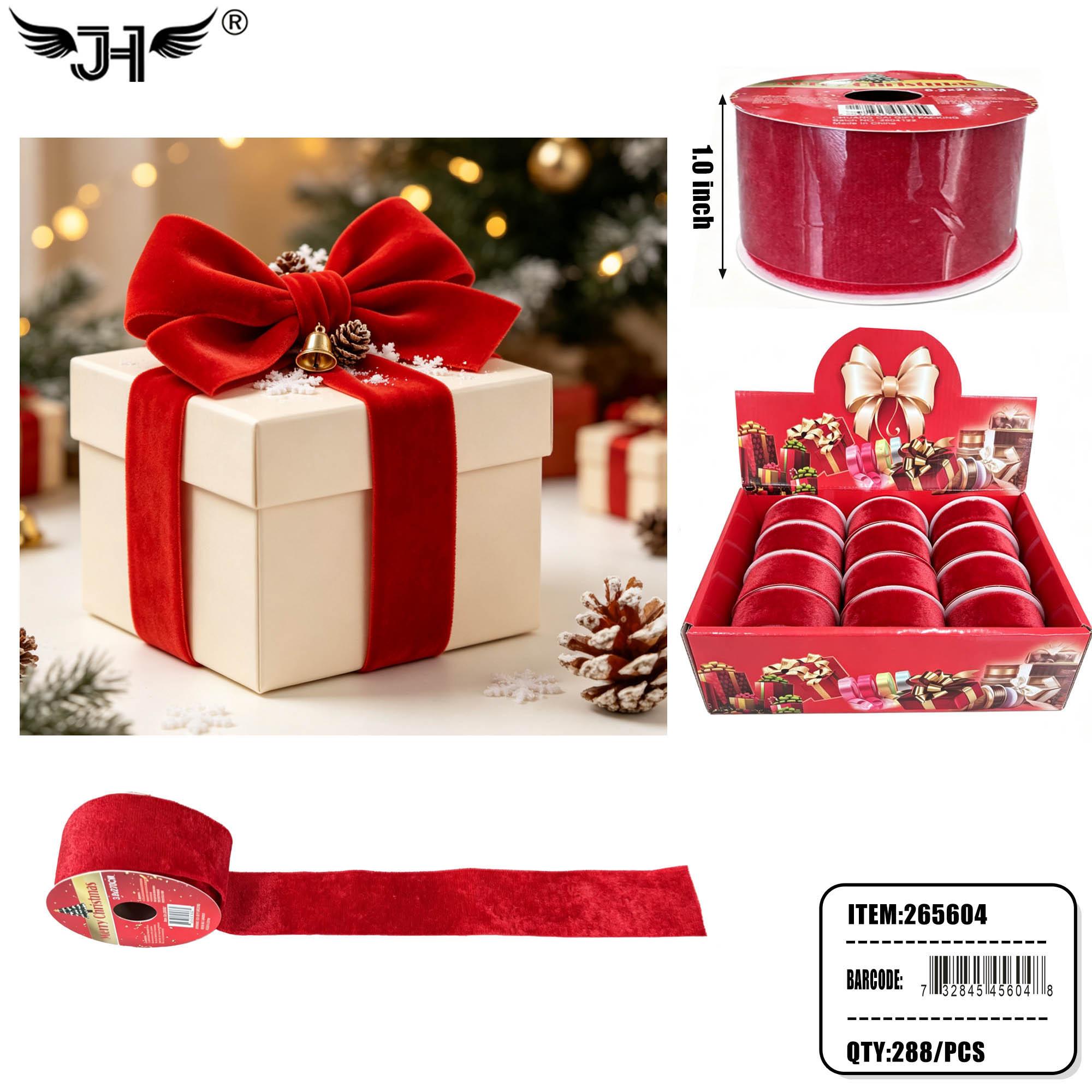 CHRISTMAS - RIBBON RED COLOR (24PC) 12BX/CS (265604) image