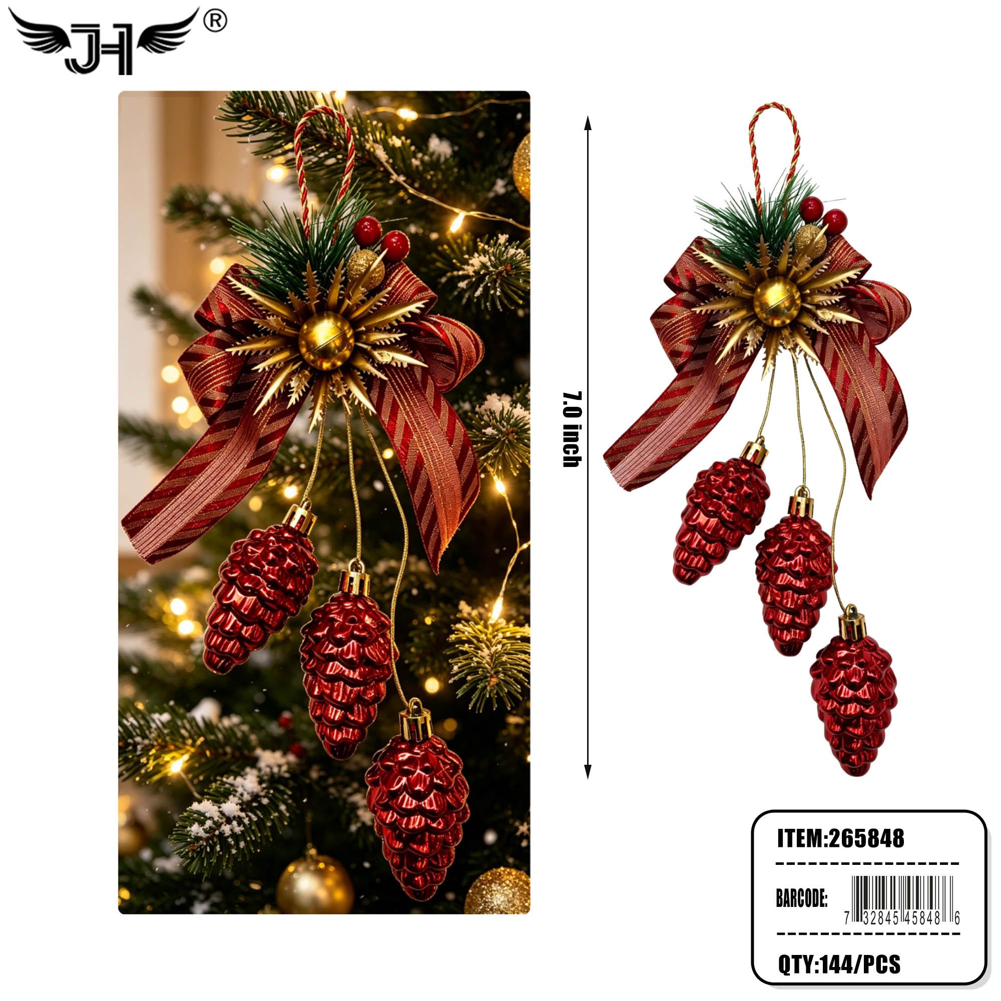 CHRISTMAS DECORATION - HANGING PINE CONE 12DZ/CS image