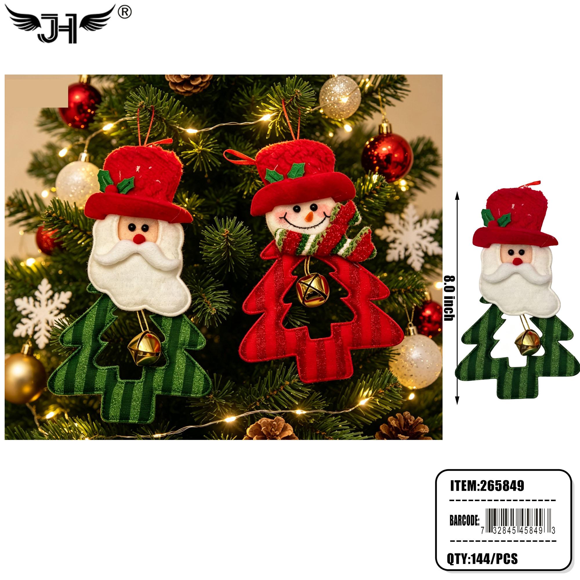 CHRISTMAS ORNAMENT - 8" HANGING SANTA TREE 2 COLOR 12DZ/CS image