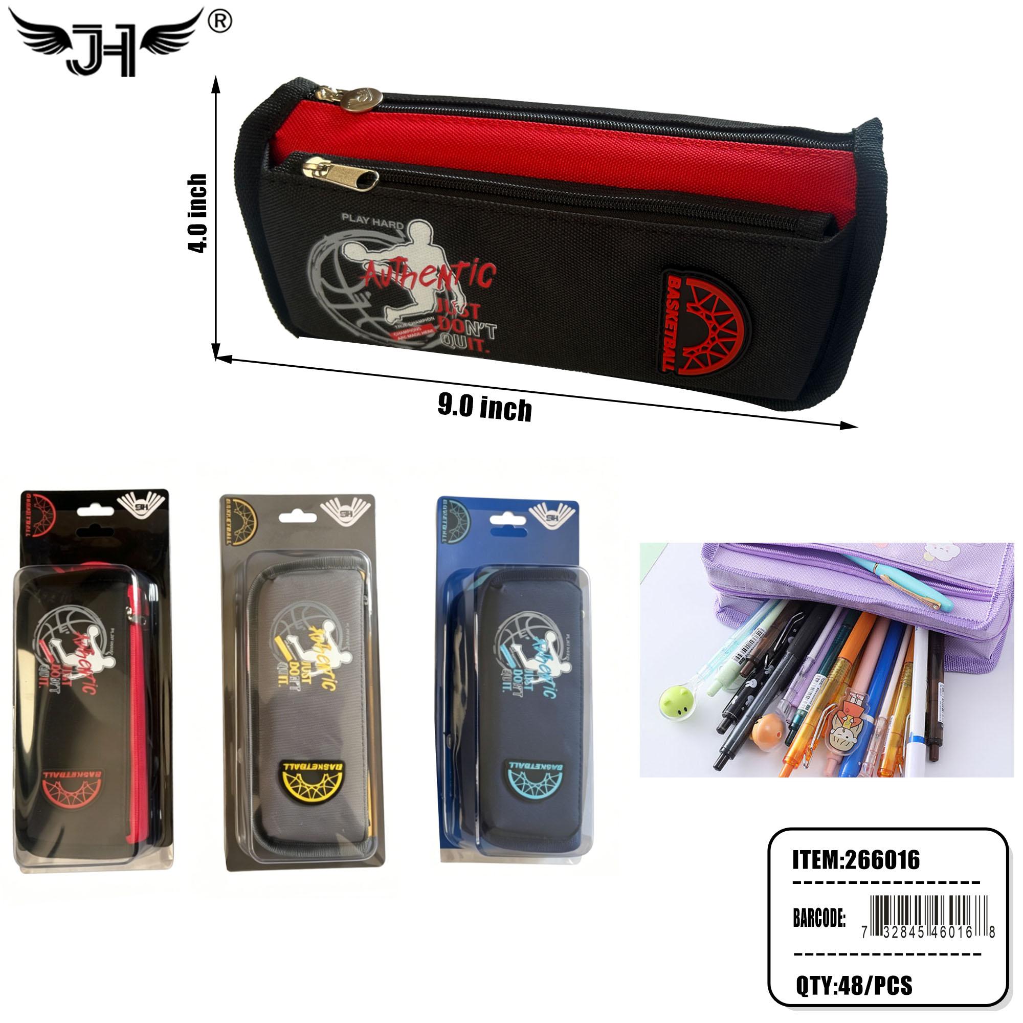 PENCIL CASE - BASKETBALL 3 COLOR ASST (6PC) 8BG/CS image