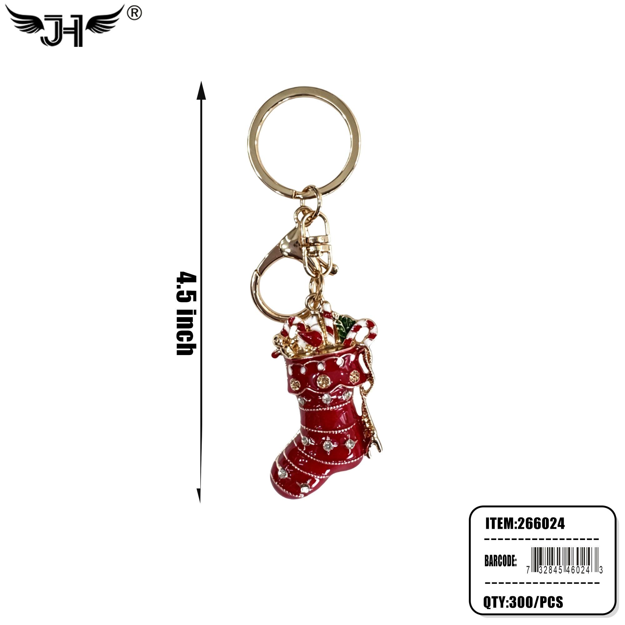 CHRISTMAS KEYCHAIN -STOCKING RHINESTONE 25DZ/CS image