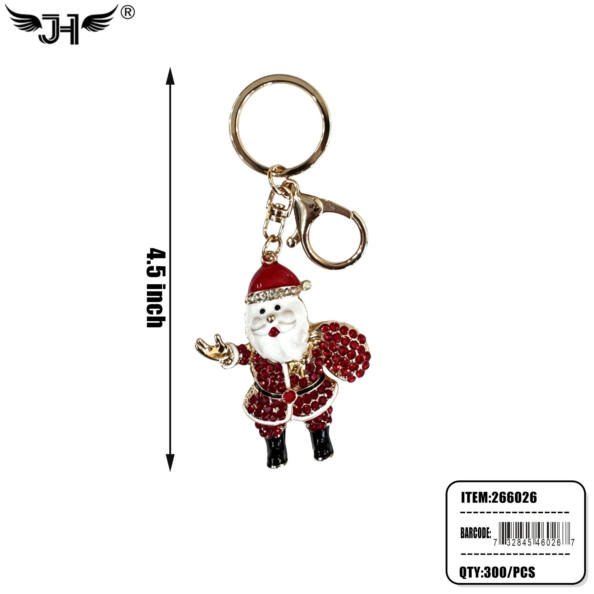 CHRISTMAS KEYCHAIN -SANTA RHINESTONE 25DZ/CS (266026) image