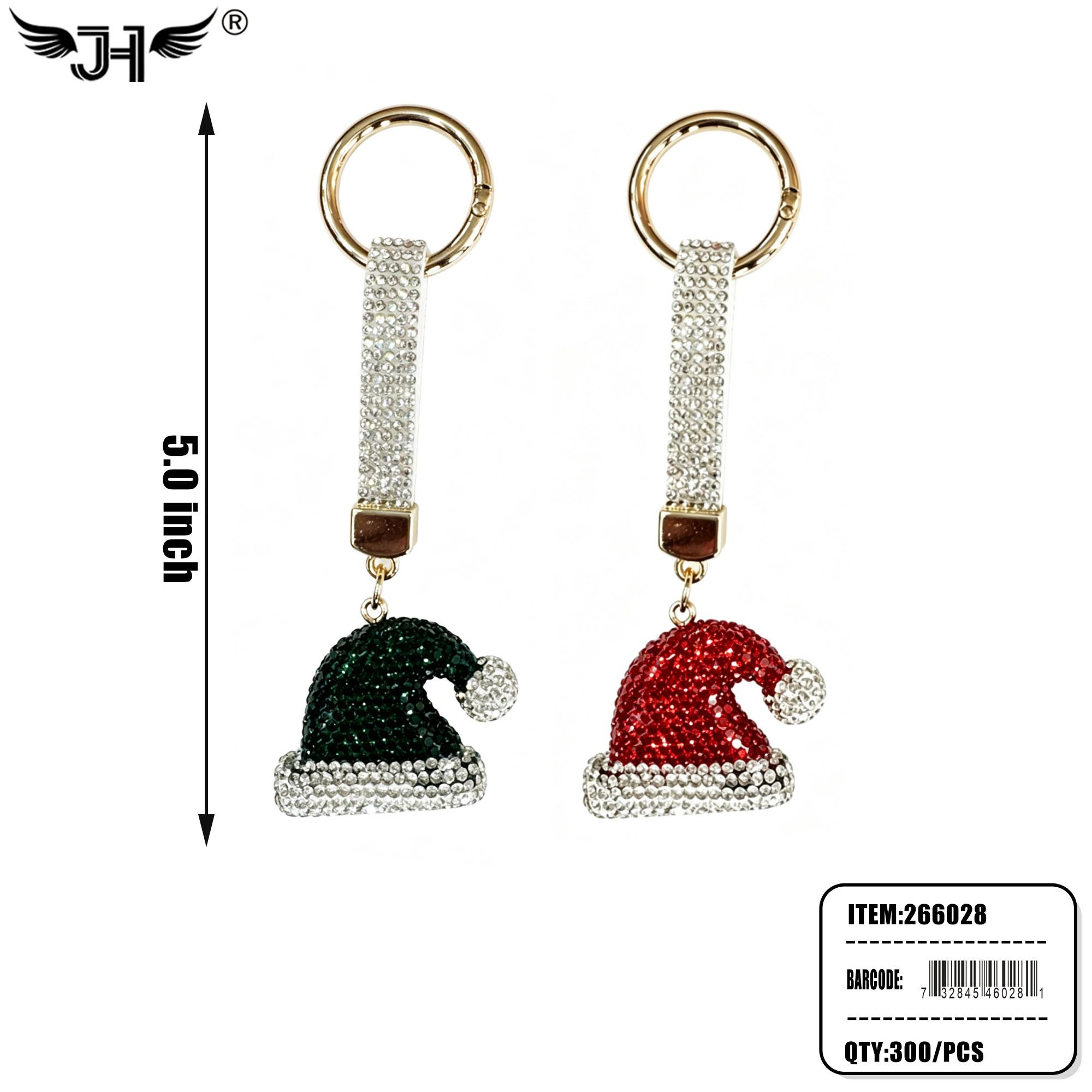 CHRISTMAS KEYCHAIN -SANTA HAT RHINESTONE 25DZ/CS image
