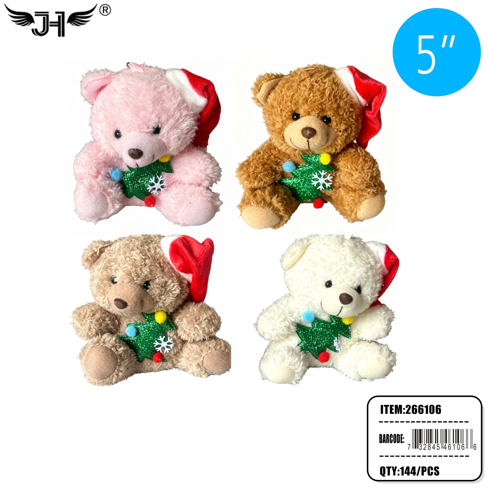 CHRISTMAS PLUSH KEYCHAIN - 5" TEDDY BEAR 12DZ/CS image