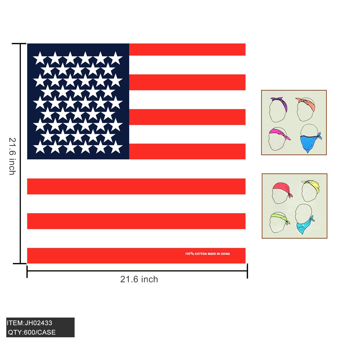 COUNTRY BANDANA - USA 21.6"x21.6" 25DZ/CS image