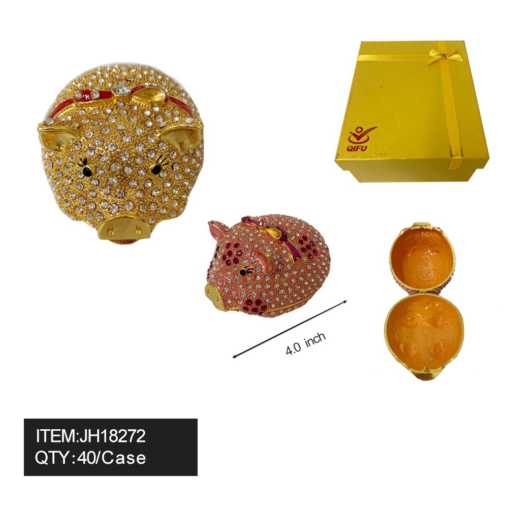 METAL JEWELRY BOX - GOLD PIGGY 10PC/4BX/40PC/CS image