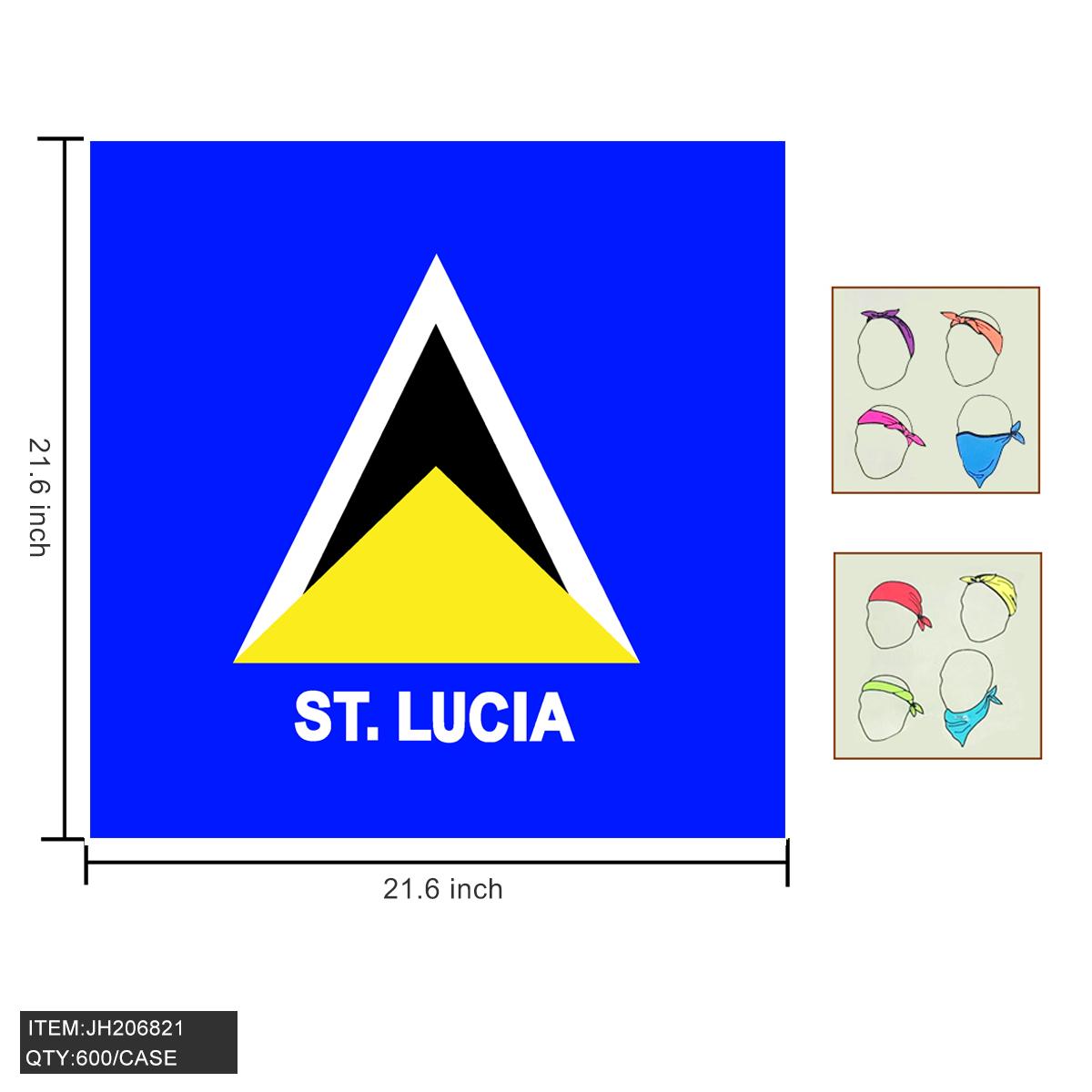 COUNTRY BANDANA - ST LUCIA 21.6" x21.6" 25DZ/CS