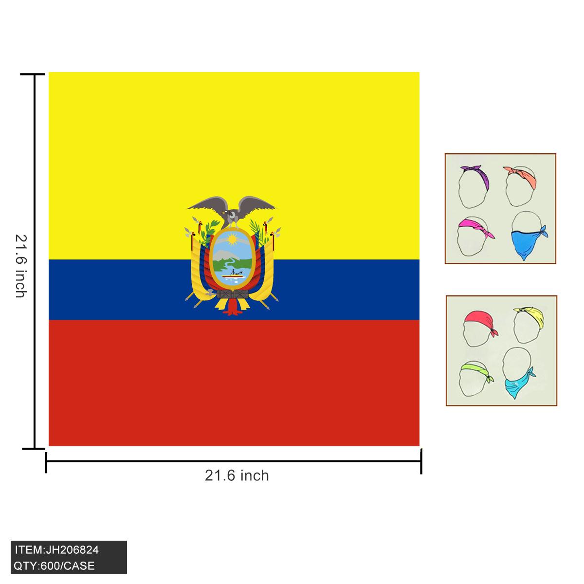 COUNTRY BANDANA - ECUADOR 21.6"x21.6" 25DZ/CS image