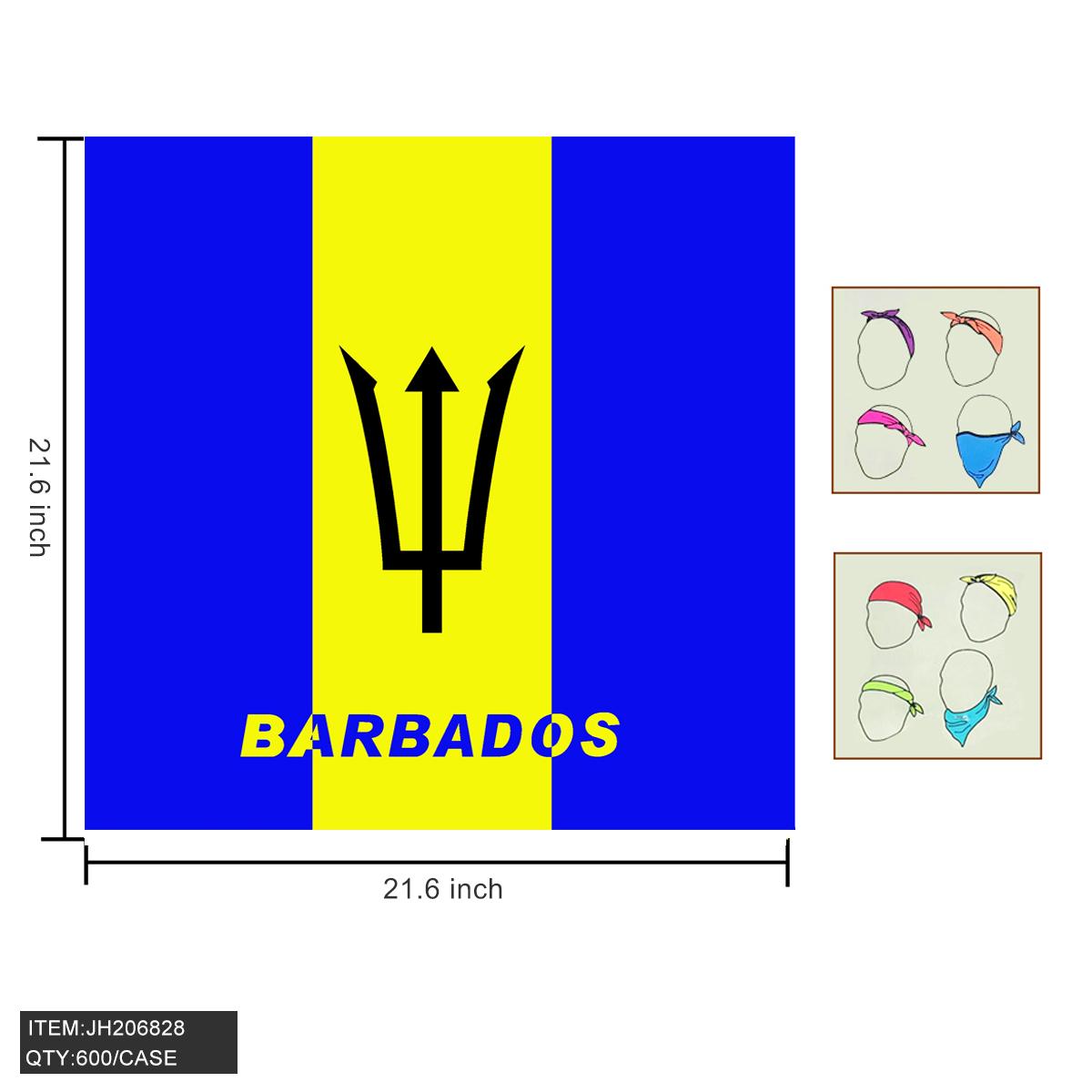 COUNTRY BANDANA - BARBADOS 21.6"x21.6" 25DZ/CS image
