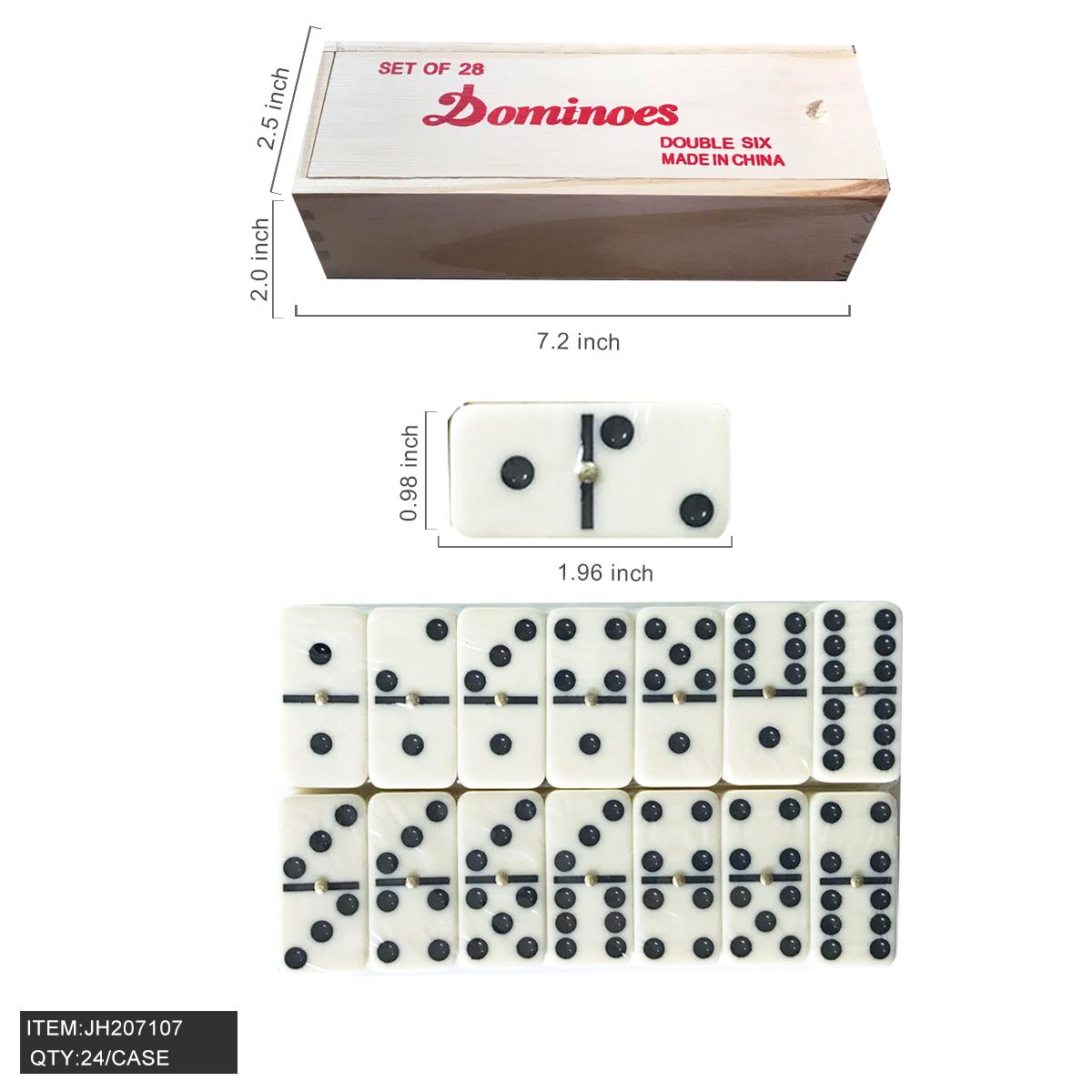 WOODEN BOX DOMINO 24PC/CS image
