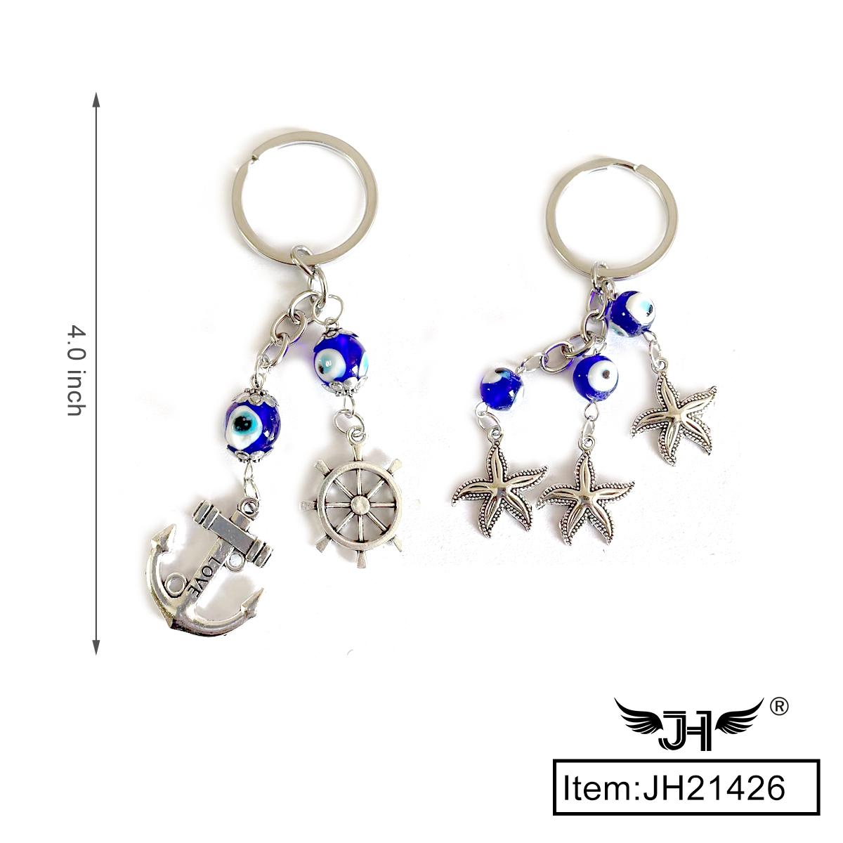 KEYCHAIN - EVIL EYE SEASTAR&ANCHOR 30DZ/CS