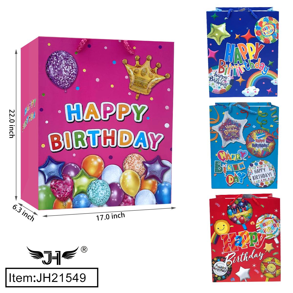 BIRTHDAY GIFT BAG - #4 SIZE XL 22"X6.3"X17" 6DZ/CS