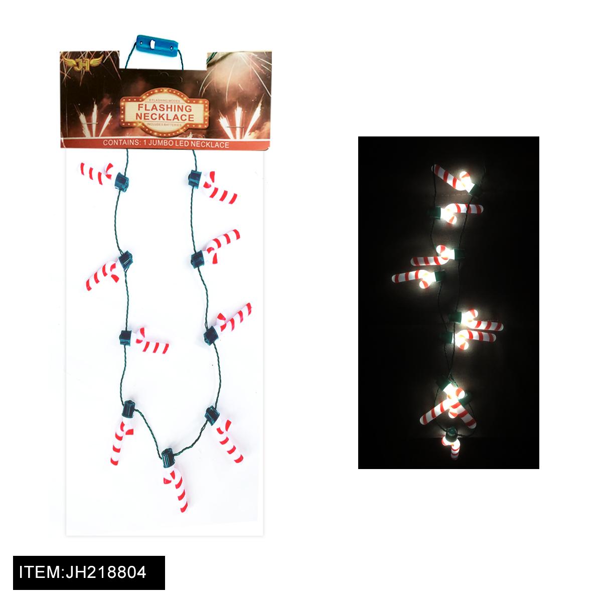 NECKLACE - CHRISTMAS FLASHING CANDYCANE 12DZ/CS image