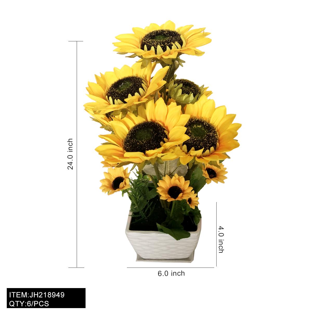POT FLOWER - SUNFLOWER 6"X24" 6PC/CS image