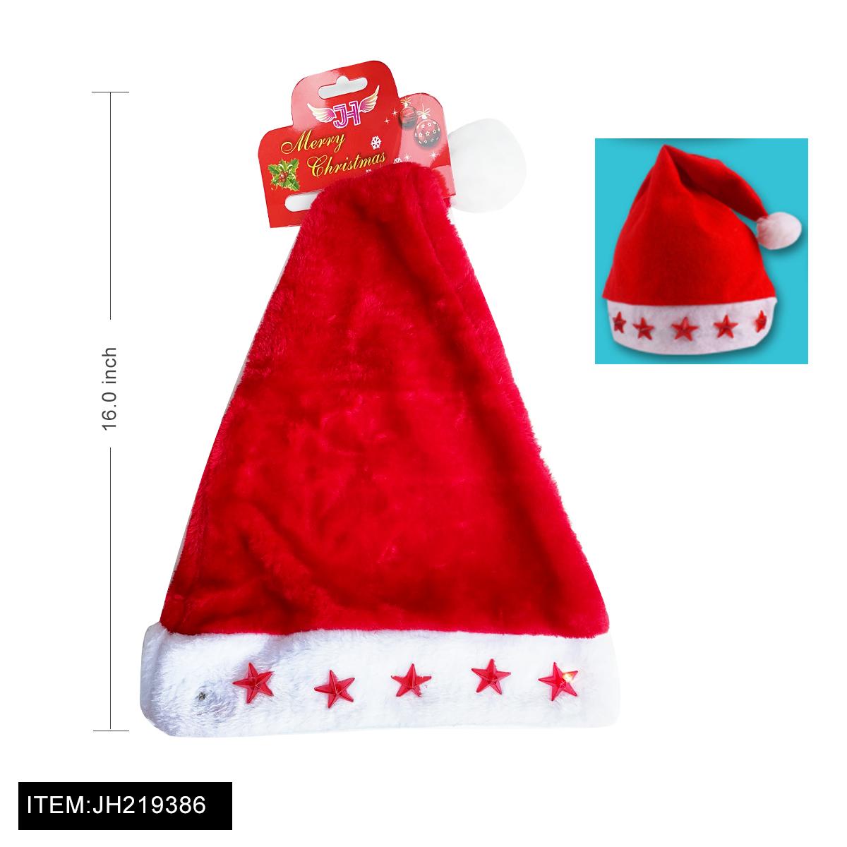 CHRISTMAS HAT - LIGHT UP STAR PLUSH HAT 12DZ/CS image