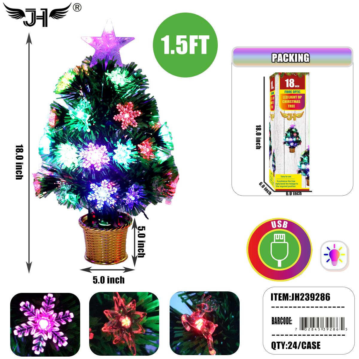 LED CHRISTMAS TREE - 1.5FT GREEN MULTI COLOR GOLD 24PC/CS image