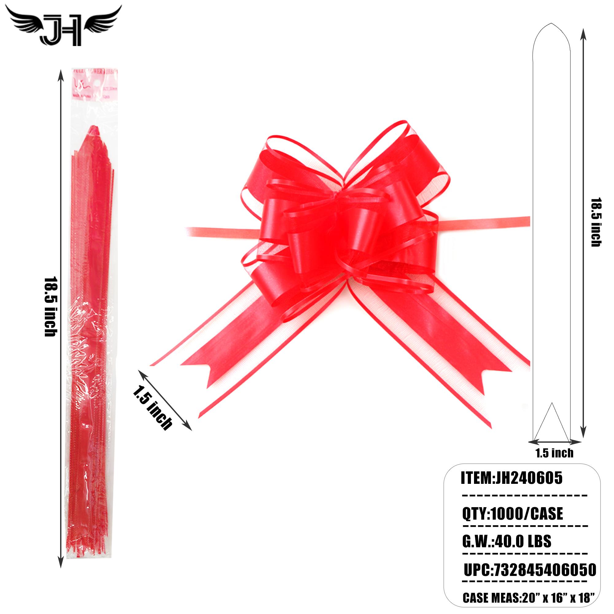 RIBBON - RED COLOR 18.5" 10CT (20PK/BG) 50BG/CS image