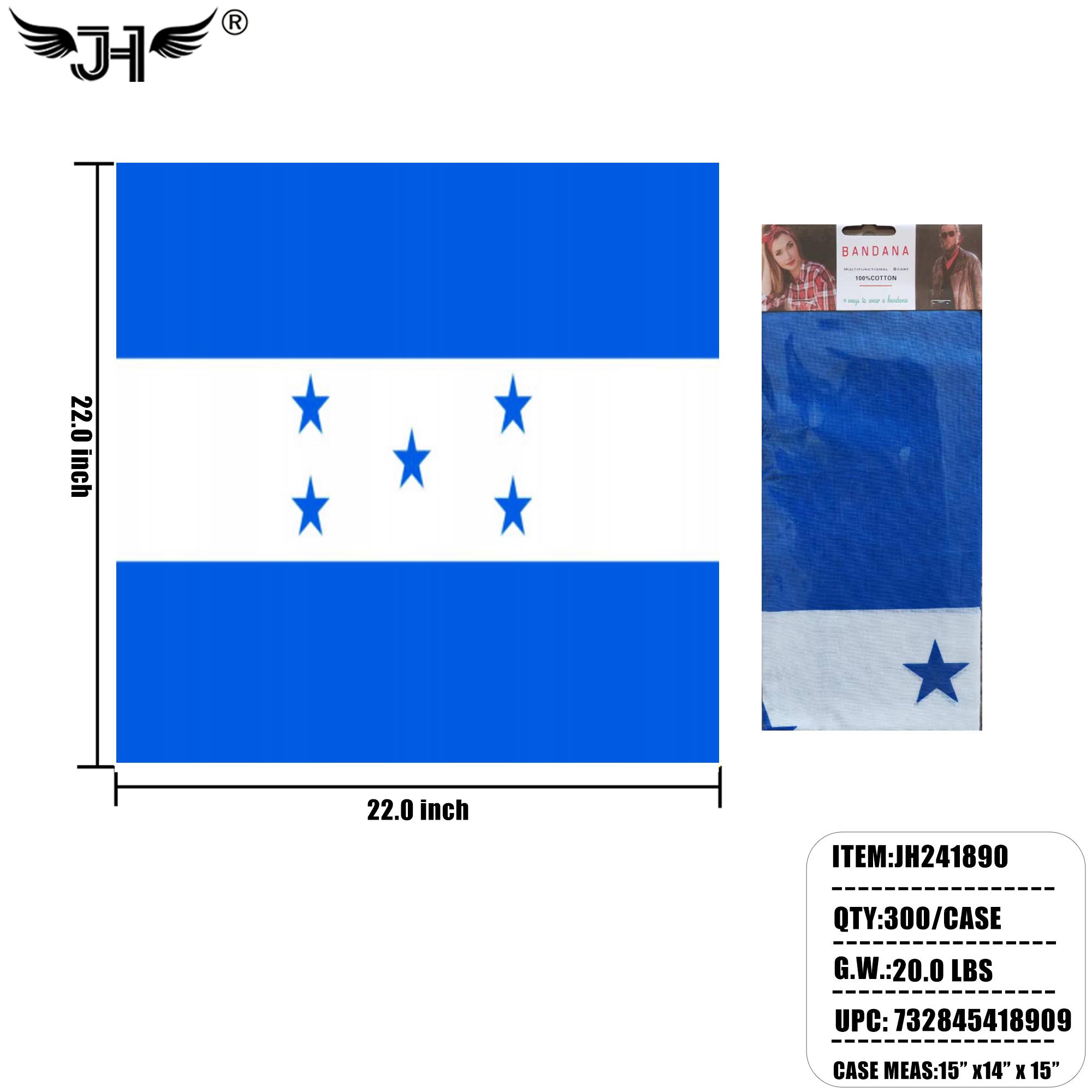 COUNTRY BANDANA - HONDURAS 21.6" x21.6" 25DZ/CS image