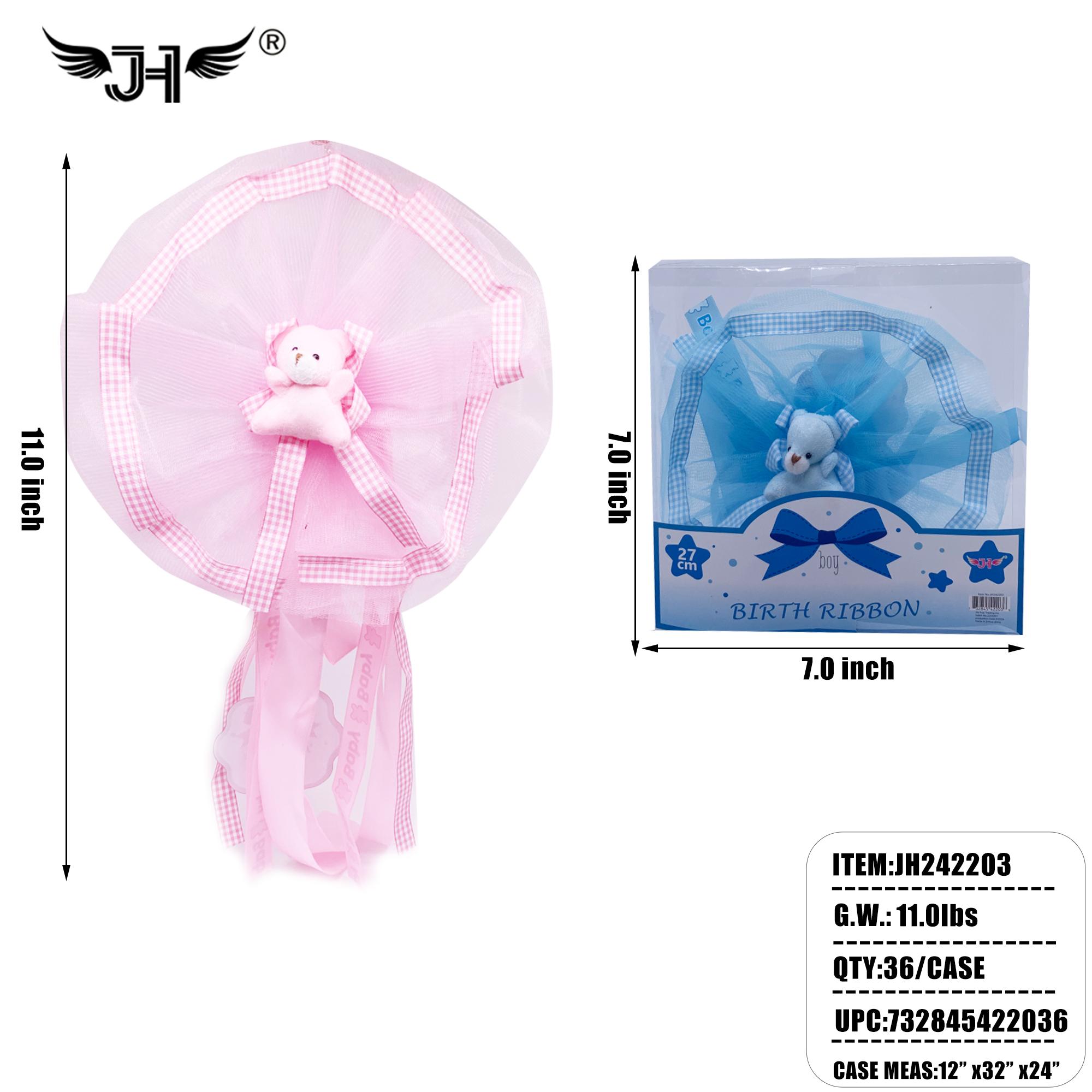 BABY SHOWER DECORATION - BOY & GIRLS BEAR 2 COLOR 36PC/CS image