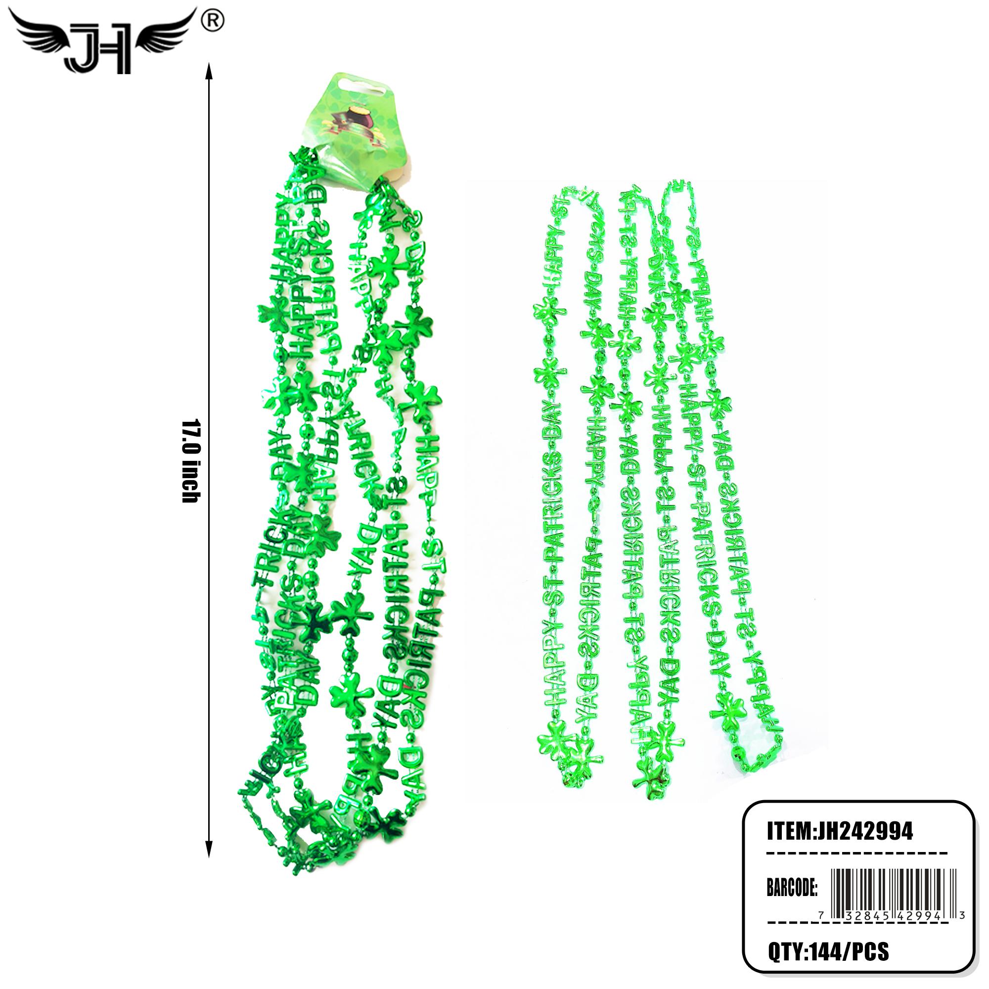 ST.PATRICK DAY - GREEN NECKLACE 3CT (6PC/PK) 24PK/CS image