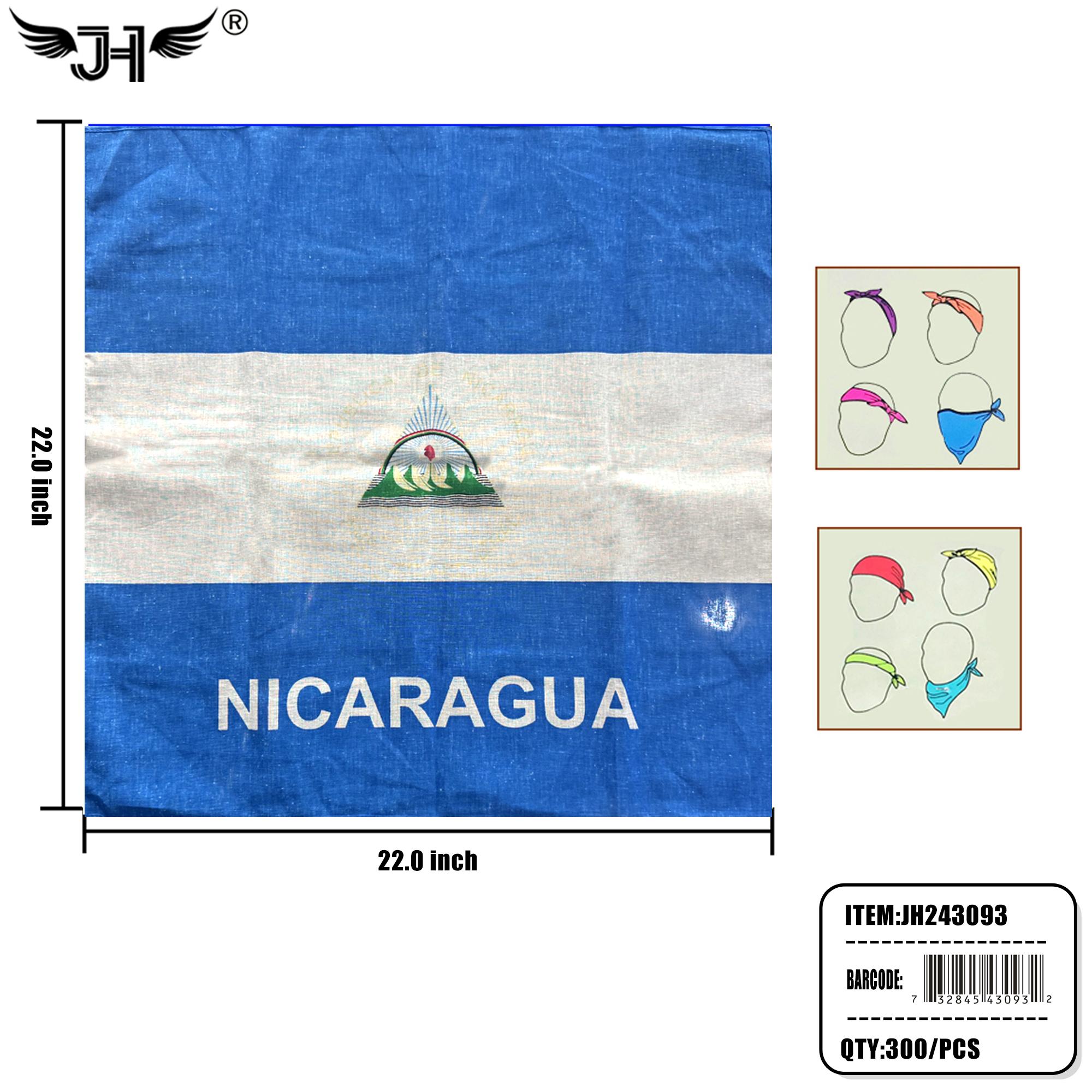 COUNTRY BANDANA - NICARAGUA 22"x22" 25DZ/CS image