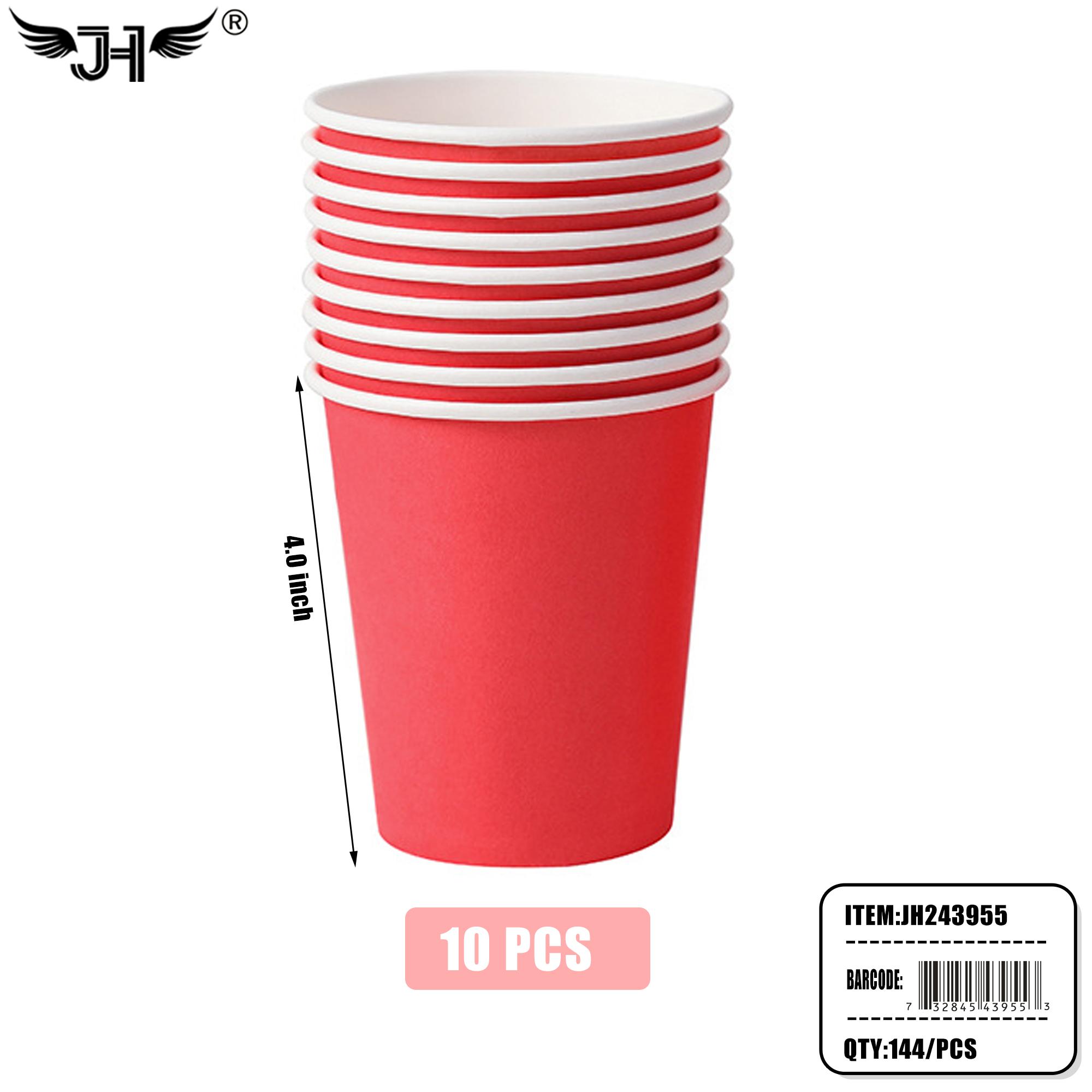 CUP - 10CT 9OZ PAPER RED (12PK) 12DZ/CS image
