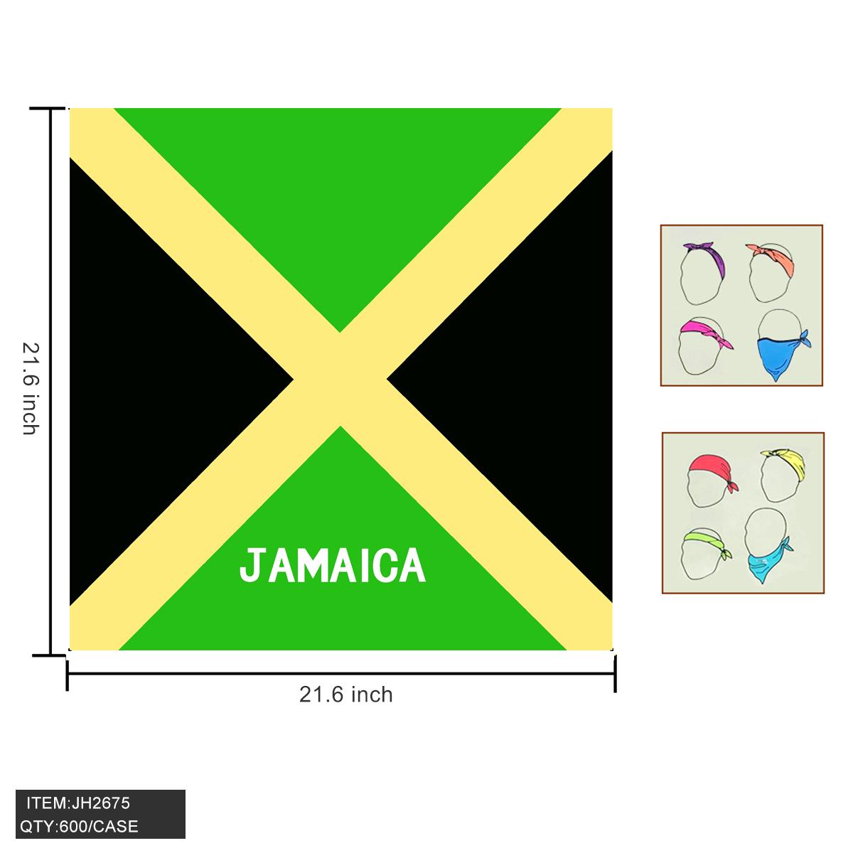 COUNTRY BANDANA - JAMAICA 21.6"x21.6" 25DZ/CS image