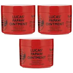 Lucas' Papaw Ointment 75g (3-Pack) - Multi-Purpose Skin Relief Balm - Made in Australia image