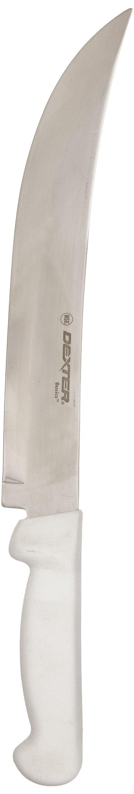 Basics P94826 10" White Cimeter Steak Knife with Polypropylene Handle image