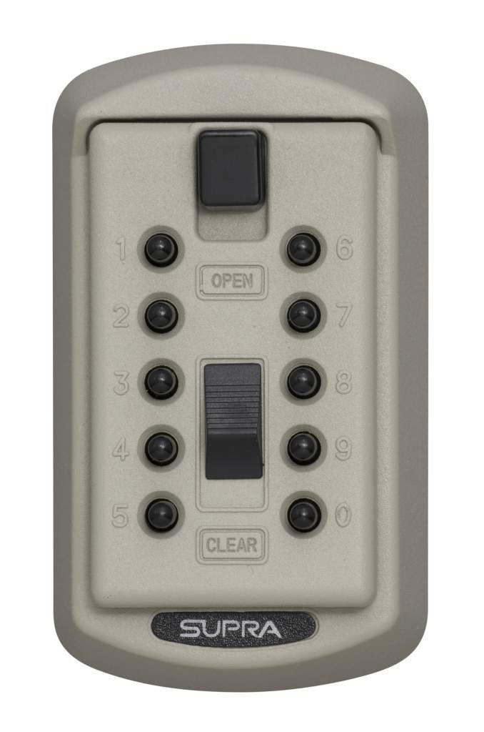 Kidde AccessPoint 001414 KeySafe Original Slimline Push Button Combination Permanent Key Lock Box, 2-Key, Clay Beige