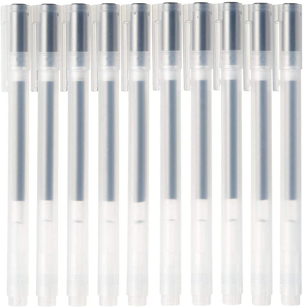 Muji Gel Ink Ballpoint Pen Cap Type 10-Pieces Set, 0.38 mm Nib Size, Black image