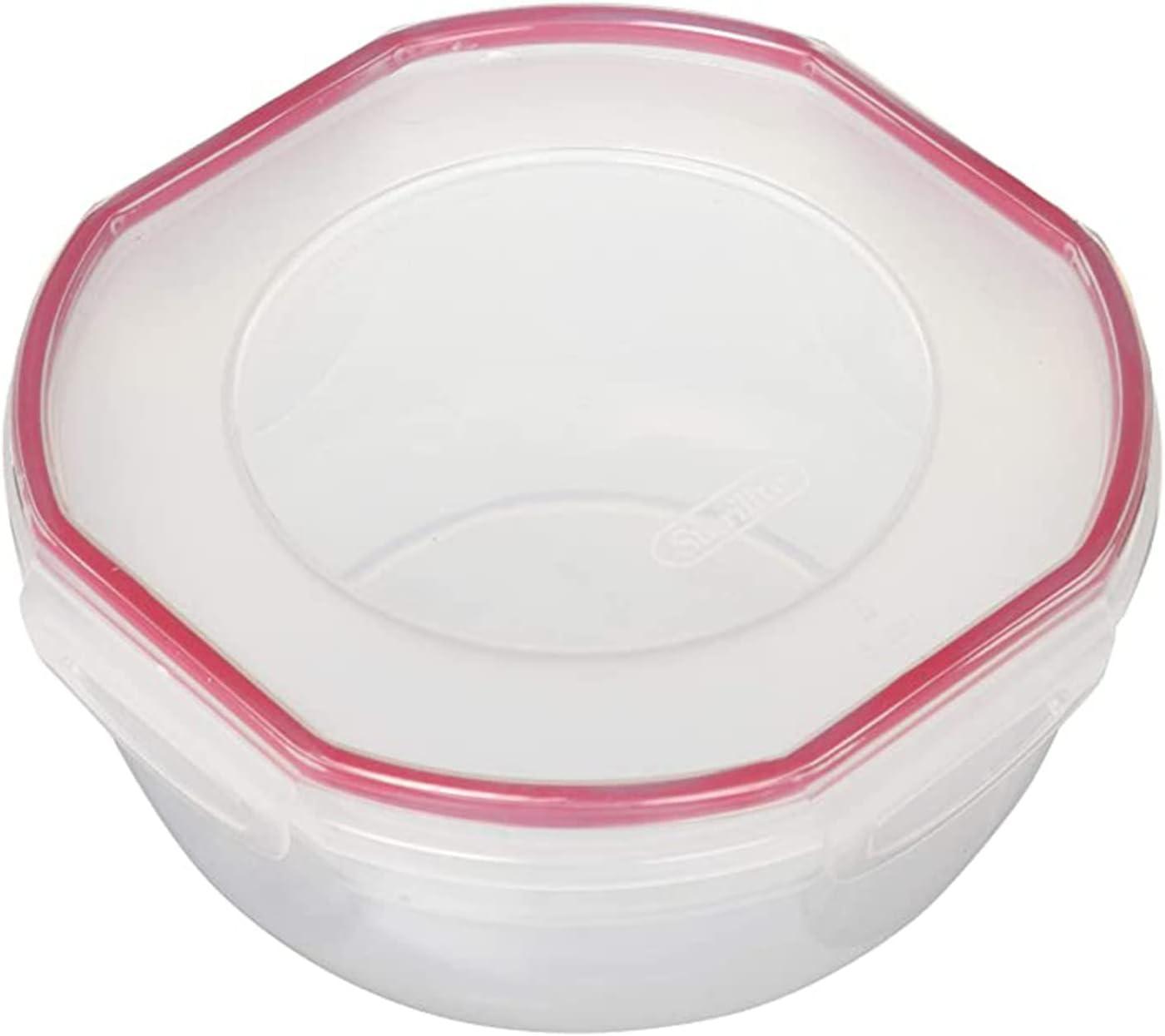 Sterilite Ultra-Seal 2.5 Qt Bowl, Airtight Food Storage Container, Plastic, Latching Lid, Microwave and Dishwasher Safe, Clear With Red Gasket, 1-Pack image