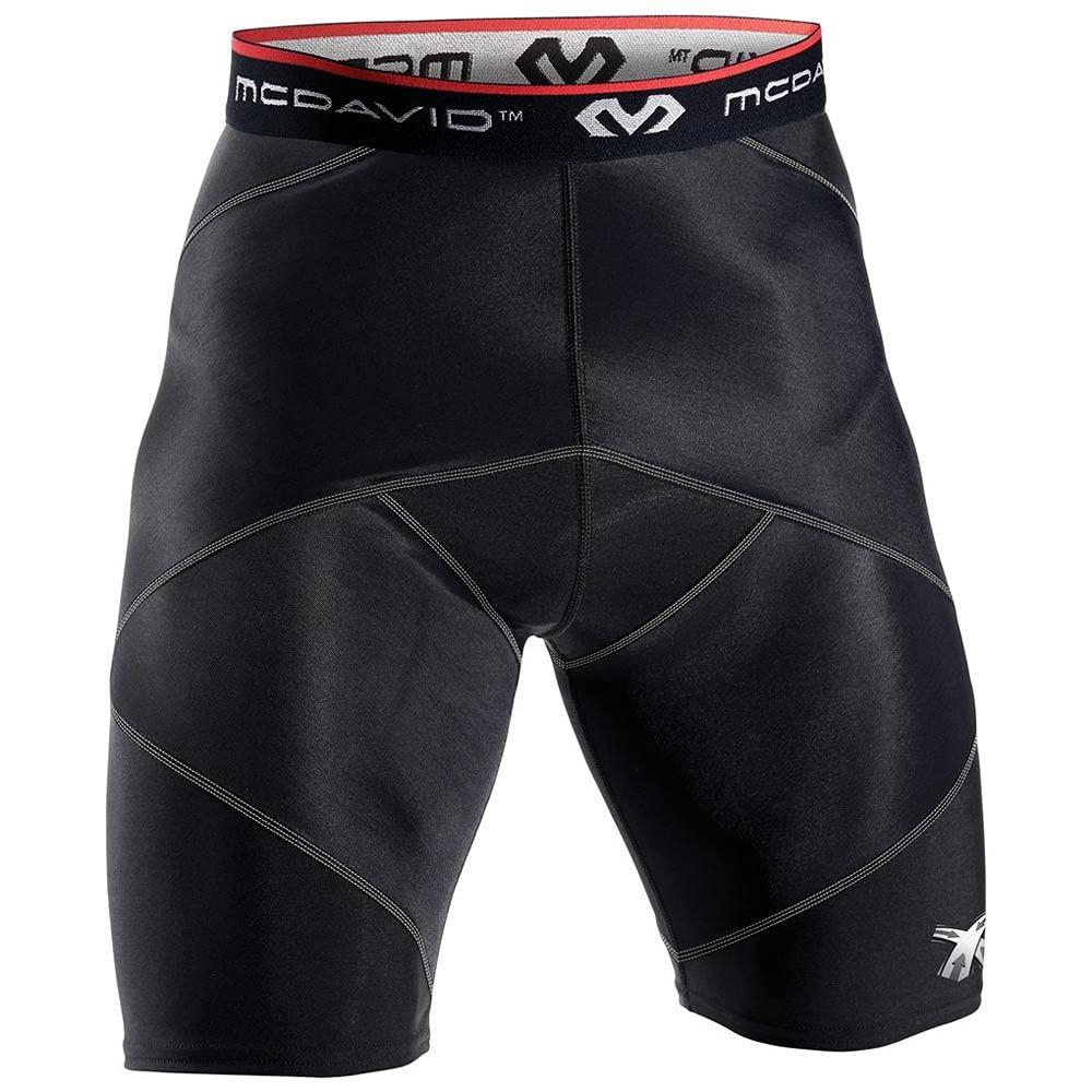 McDavid Compression Shorts, Thick Supportive Gym Shorts for Muscle Recovery. Cross Compression Short for Fitness. Black Short (B00BN2J4EW) image